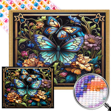 Load image into Gallery viewer, AB Diamond Painting - Full Round - stained glass butterfly (50*40CM)
