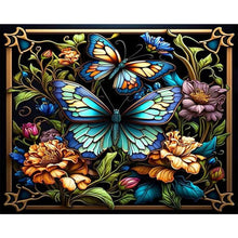 Load image into Gallery viewer, AB Diamond Painting - Full Round - stained glass butterfly (50*40CM)
