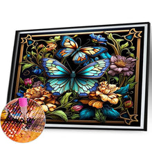Load image into Gallery viewer, AB Diamond Painting - Full Round - stained glass butterfly (50*40CM)
