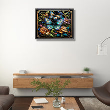 Load image into Gallery viewer, AB Diamond Painting - Full Round - stained glass butterfly (50*40CM)
