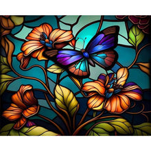 Load image into Gallery viewer, AB Diamond Painting - Full Round - stained glass butterfly (50*40CM)
