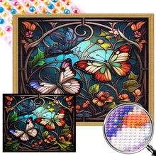 Load image into Gallery viewer, AB Diamond Painting - Full Round - stained glass butterfly (50*40CM)
