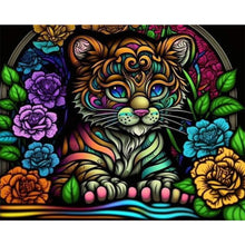 Load image into Gallery viewer, AB Diamond Painting - Full Round - stained glass tiger (50*40CM)

