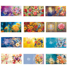 Load image into Gallery viewer, 8/12PCS Diamond Drawing Holiday Card 5D DIY Shaped Drill Greeting Thank You Card
