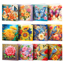 Load image into Gallery viewer, 8/12PCS Diamond Drawing Holiday Card 5D DIY Shaped Drill Greeting Thank You Card
