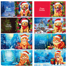 Load image into Gallery viewer, 8/12PCS Diamond Drawing Holiday Card 5D DIY Shaped Drill Greeting Thank You Card
