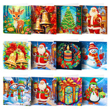 Load image into Gallery viewer, 8/12PCS Diamond Drawing Holiday Card 5D DIY Shaped Drill Greeting Thank You Card
