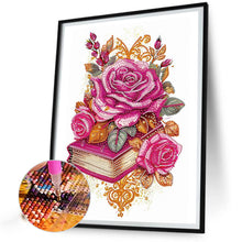 Load image into Gallery viewer, Diamond Painting - Partial Special Shaped - flowers and a book (30*40CM)
