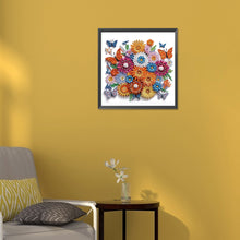 Load image into Gallery viewer, Diamond Painting - Partial Special Shaped - Butterfly wreath paper painting (30*30CM)
