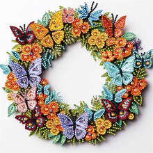 Load image into Gallery viewer, Diamond Painting - Partial Special Shaped - Butterfly wreath paper painting (30*30CM)
