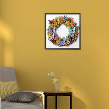 Load image into Gallery viewer, Diamond Painting - Partial Special Shaped - Butterfly wreath paper painting (30*30CM)
