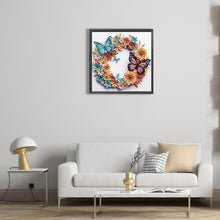 Load image into Gallery viewer, Diamond Painting - Partial Special Shaped - Butterfly wreath paper painting (30*30CM)
