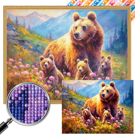 AB Diamond Painting - Full Square - Mother Bear and Baby Bear (40*30CM)