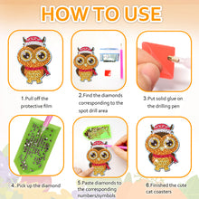 Load image into Gallery viewer, 10PCS Diamond Painting Coasters Kit with Holder DIY Animals Paw Diamonds Coaster
