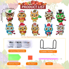 Load image into Gallery viewer, 10PCS Diamond Painting Coasters Kit with Holder DIY Animals Paw Diamonds Coaster
