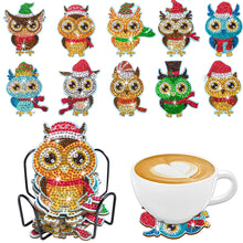Load image into Gallery viewer, 10PCS Diamond Painting Coasters Kit with Holder DIY Animals Paw Diamonds Coaster
