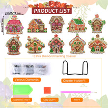 Load image into Gallery viewer, 10PCS Diamond Painting Coasters Kit with Holder DIY Animals Paw Diamonds Coaster
