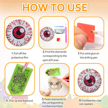 Load image into Gallery viewer, 10PCS Diamond Painting Coasters Kit with Holder DIY Animals Paw Diamonds Coaster
