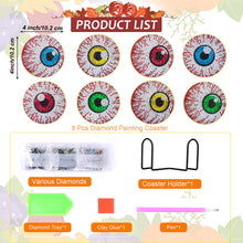 Load image into Gallery viewer, 10PCS Diamond Painting Coasters Kit with Holder DIY Animals Paw Diamonds Coaster
