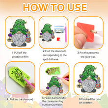 Load image into Gallery viewer, 10PCS Diamond Painting Coasters Kit with Holder DIY Animals Paw Diamonds Coaster
