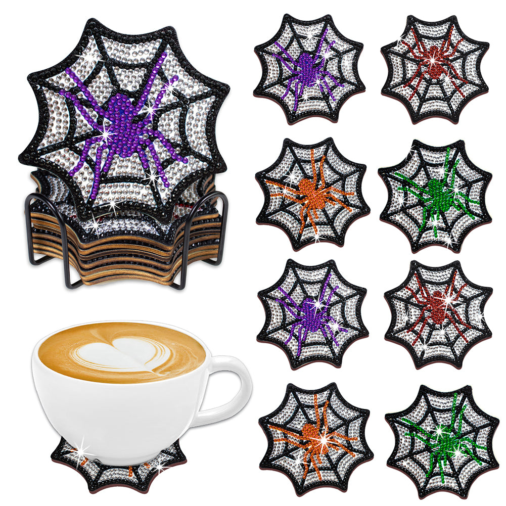 10PCS Diamond Painting Coasters Kit with Holder DIY Animals Paw Diamonds Coaster