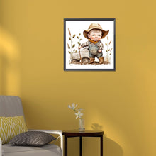 Load image into Gallery viewer, Diamond Painting - Full Round - cowboy kid (30*30CM)
