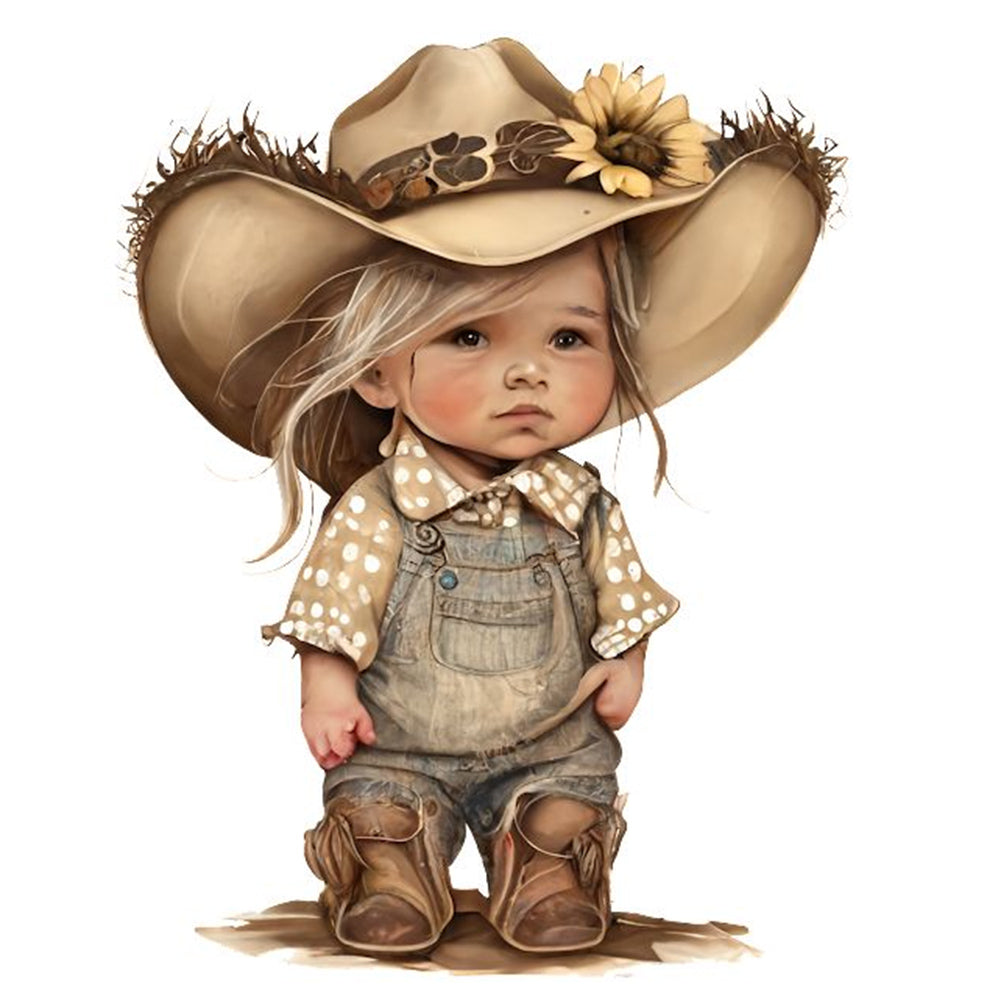 Diamond Painting - Full Round - cowboy kid (30*30CM)