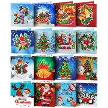 Load image into Gallery viewer, Christmas Diamond Greeting Thank You Card Shaped Drill (Christmas x 16 Set)
