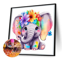 Load image into Gallery viewer, Diamond Painting - Full Round - Elephant with flowers (30*30CM)
