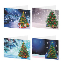 Load image into Gallery viewer, Christmas Diamond New Year Greeting Card Cute Elk 4PCS Xmas Tree (Xmas Tree)
