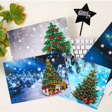 Load image into Gallery viewer, Christmas Diamond New Year Greeting Card Cute Elk 4PCS Xmas Tree (Xmas Tree)
