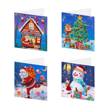 Load image into Gallery viewer, Christmas Diamond New Year Greeting Card Cute Elk 4PCS Xmas Tree (Cute Elk)
