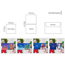 Load image into Gallery viewer, Christmas Diamond New Year Greeting Card Cute Elk 4PCS Xmas Tree (Cute Elk)
