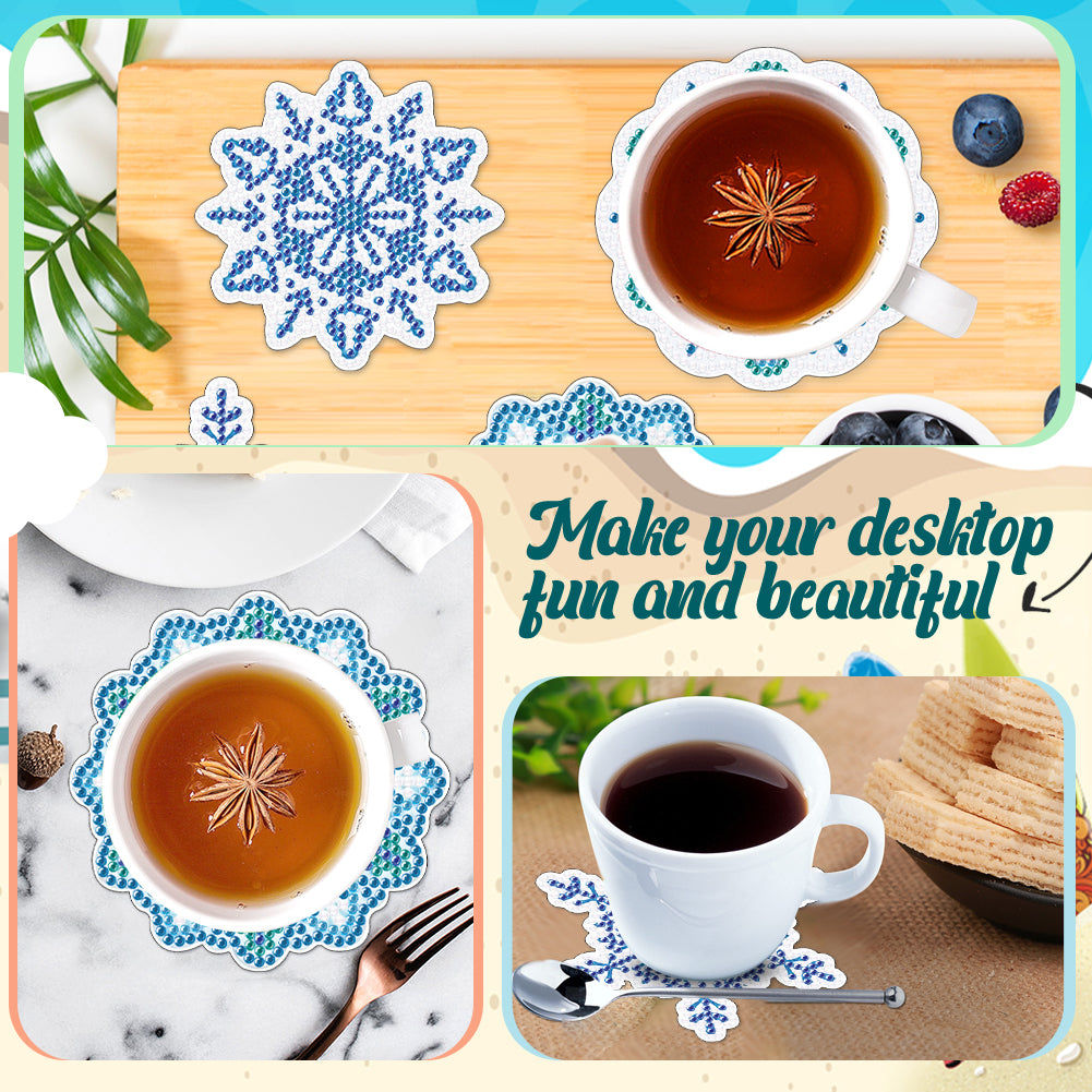 6PCS Acrylic Diamond Art Coasters with Holder Diamond Crafts Coasters Christmas