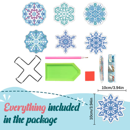 6PCS Acrylic Diamond Art Coasters with Holder Diamond Crafts Coasters Christmas