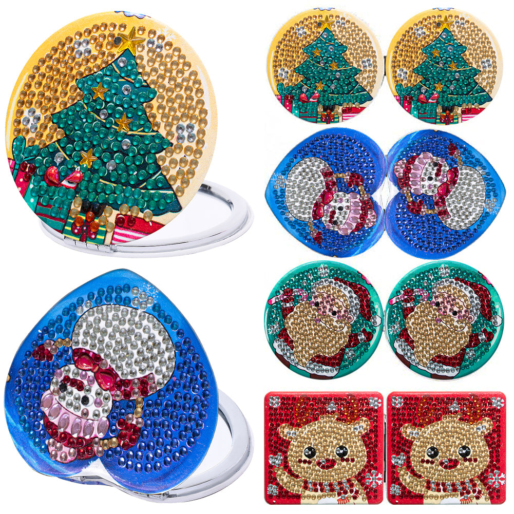4PCS DIY Diamond Painting Mirror Kit Special Shape Double Sided (Xmas)