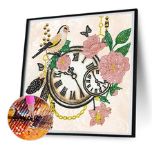 Load image into Gallery viewer, Diamond Painting - Partial Special Shaped - flower and bird clock (30*30CM)
