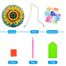 Load image into Gallery viewer, DIY Crystal Diamond Pendant Single-sided 5D Round for Home Garden (Sunflower)
