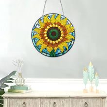 Load image into Gallery viewer, DIY Crystal Diamond Pendant Single-sided 5D Round for Home Garden (Sunflower)
