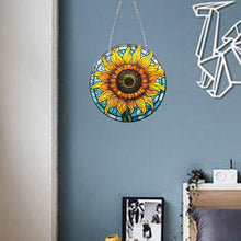 Load image into Gallery viewer, DIY Crystal Diamond Pendant Single-sided 5D Round for Home Garden (Sunflower)
