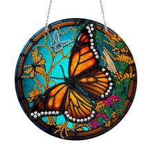 Load image into Gallery viewer, DIY Crystal Diamond Pendant Single-sided 5D Round for Home Garden (Butterfly)

