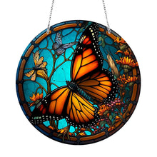 Load image into Gallery viewer, DIY Crystal Diamond Pendant Single-sided 5D Round for Home Garden (Butterfly)
