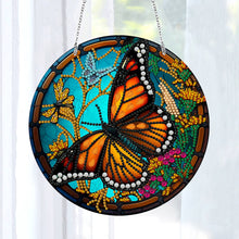 Load image into Gallery viewer, DIY Crystal Diamond Pendant Single-sided 5D Round for Home Garden (Butterfly)
