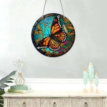 Load image into Gallery viewer, DIY Crystal Diamond Pendant Single-sided 5D Round for Home Garden (Butterfly)
