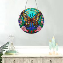 Load image into Gallery viewer, DIY Crystal Diamond Pendant Single-sided 5D Round for Home Garden (Butterfly)
