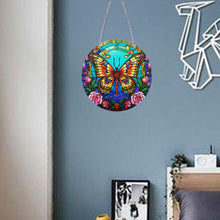 Load image into Gallery viewer, DIY Crystal Diamond Pendant Single-sided 5D Round for Home Garden (Butterfly)
