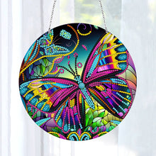 Load image into Gallery viewer, DIY Crystal Diamond Pendant Single-sided 5D Round for Home Garden (Butterfly)
