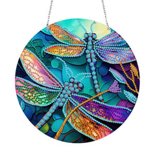 Load image into Gallery viewer, DIY Crystal Diamond Pendant Single-sided 5D Round for Home Garden (Dragonfly)
