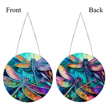 Load image into Gallery viewer, DIY Crystal Diamond Pendant Single-sided 5D Round for Home Garden (Dragonfly)
