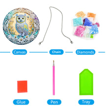 Load image into Gallery viewer, DIY Crystal Diamond Pendant Single-sided 5D Round for Home Garden (Owl)
